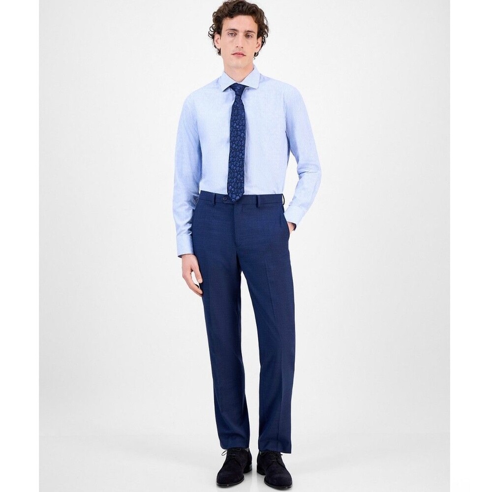 $135 NEW TALLIA Mens 32x30 Navy Blue Soft Stretch Trousers/Dress Pants/Slacks